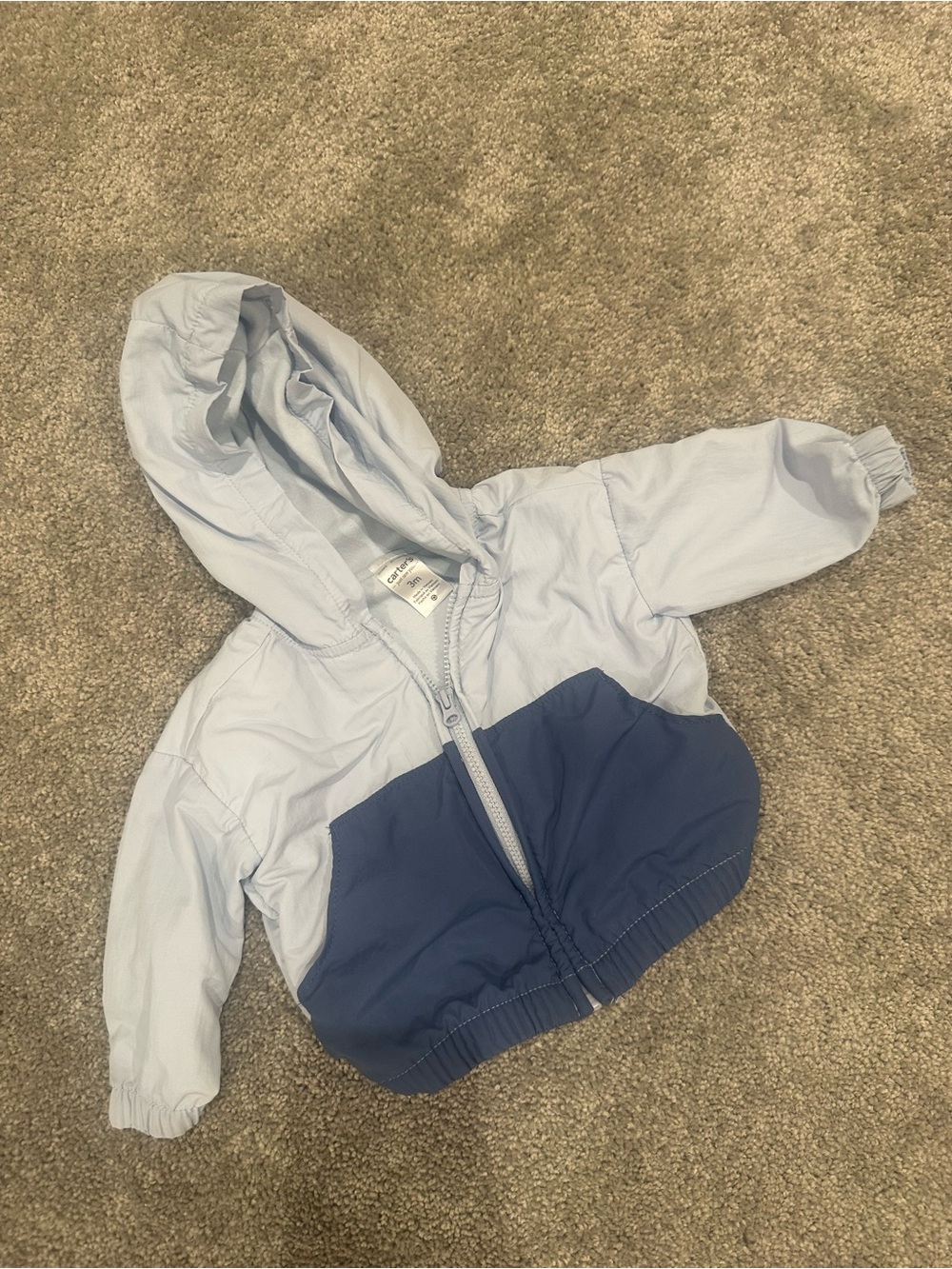 Carters Light Blue and Navy Baby Hooded Windbreaker